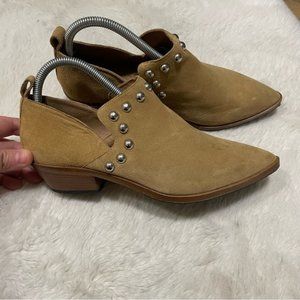 Rebecca Minkoff Katen Tan Studded Suede leather upper  Booties - Size 8.5